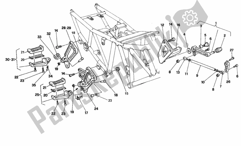 Tutte le parti per il Poggiapiedi Fm 002305 del Ducati Supersport 900 SS 1997